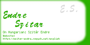 endre szitar business card